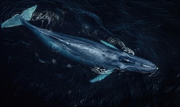 A blue whale in the ocean AI generated