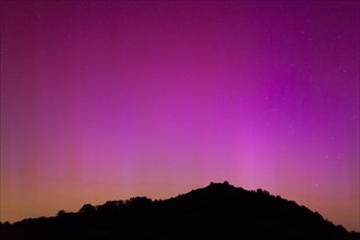 Northern lights in southern Germany. Very strong auroras over the Limburg near Weilheim, Swabian