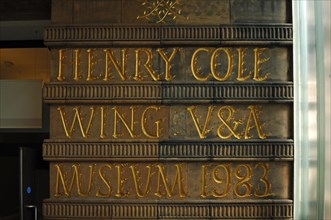 Room name for the Henry Cole Wing in the Victoria & Albert Museum, 1-5 Exhibition Rd, London,