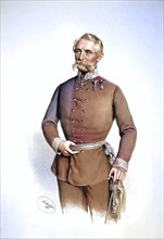 Franz gorzzutti, Officer in Austria, c. 1855, Historical, digitally restored reproduction from a