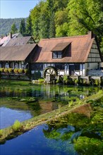 Hammerschmiede, mill, Blautopfhaus, at the Blautopf, Blaubeuren, Swabian Alb, Baden-Wuerttemberg,