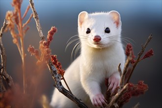 White weasel. AI generated
