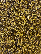 Close Up on a Large Quantity of Empty Different Sizes of Bullet Cartridge Ammunition in Switzerland