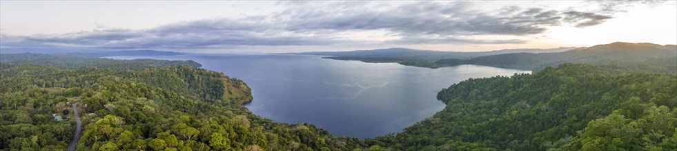 Aerial view, South Pacific and rainforest, Osa Peninsula, Punterenas Province, Costa Rica, Central