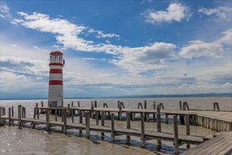 Lighthouse, Podersdorf, Lake Neusiedl, Lake, jetty, Austria, Europe