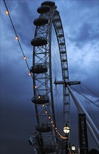 The illuminated Ferris wheel, London Eye at night, London, England, Great Britain