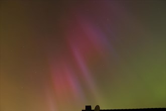 Northern lights over Herten, North Rhine-Westphalia, Germany, Europe