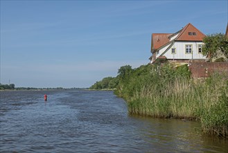 Haus am Ufer, Elbe, Old Town, Lauenburg, Schleswig-Holstein, Germany, Europe