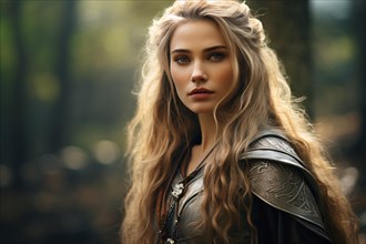 Portrait of nordic goddess, AI generated