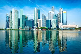 Modern city skyline of business district downtown in day. Singapore