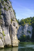 Danube Gorge, Weltenburger Enge, Gorge, Upper Jura, Weltenburg, Kelheim on the Danube, Lower