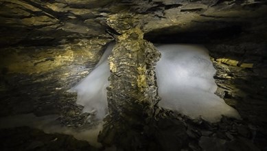 Obstans ice cave in Alta Pusteria, Carnic Alps, East Tyrol, Austria, Europe