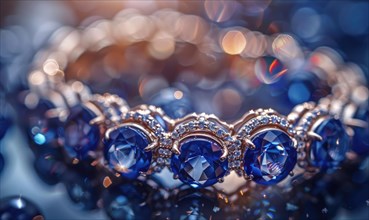 A bracelet crafted with sparkling sapphire gemstones AI generated