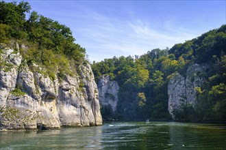 Danube Gorge, Weltenburger Enge, Gorge, Upper Jura, Weltenburg, Kelheim on the Danube, Lower