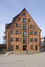 Former warehouse building at the harbour, Waren, Mueritz, Mecklenburg Lake District, Mecklenburg,