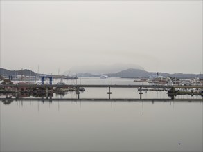 Sahara dust, Olbia harbour, Olbia, Sardinia, Italy, Europe