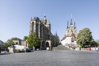 Cathedral and Severi Church, Erfurt, Thuringia, Germany, Europe