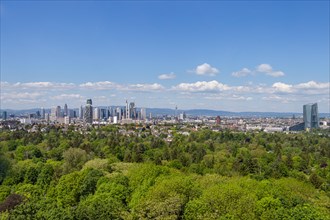 Clouds drift over the Frankfurt banking skyline from the Goetheturm, Goetheturm, Frankfurt am Main,