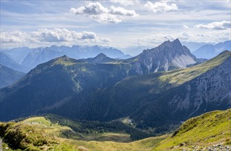 Mountain landscape, rocky mountain peak Crode dei Longerin Nordspitze, Carnic High Trail, Carnic