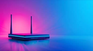 Advanced fast broadband wireless router. Concept of new technology and fast network connectivity,