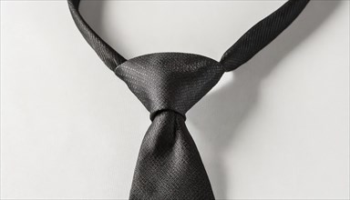 A black tie with a subtle fabric pattern that looks elegant and formal, AI generated, AI generated