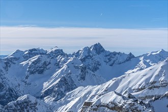 Tyrol mountain in winter with snow Stubai Valley
