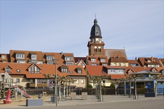 Town view with St. Mary's Church, Waren, Mueritz, Mecklenburg Lake District, Mecklenburg,