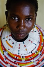 Portrait of a teenage girl from the Samburu tribe, Kenya, Africa