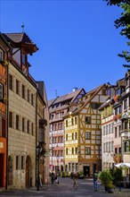 Weissgerbergasse, Old Town, half-timbered houses, Nuremberg, Middle Franconia, Franconia, Bavaria,