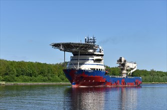 Geoquip Elena, offshore supply vessel, specialised vessel in the Kiel Canal, Kiel Canal,
