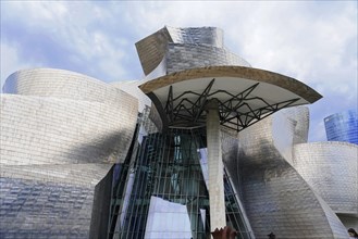 Guggenheim Museum Bilbao on the banks of the Nervion River, architect Frank O. Gehry, Bilbao,