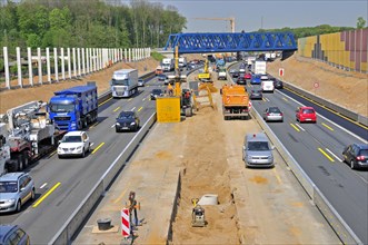 Widening of the A3 motorway near Cologne-Muelheim, North Rhine-Westphalia, Germany, Europe