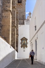 Senior citizens in the narrow streets of Vejer, Andalusia, Spain, Europe