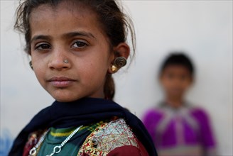 Girls from the Rabari caste, Kutch district, Gujarat, India, Asia