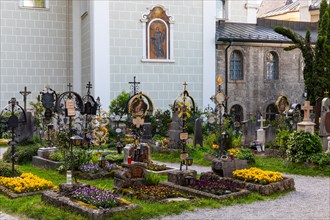 Graves at St Peter's Cemetery, City of Salzburg, Province of Salzburg, Austria, Europe