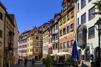 Weissgerbergasse, Old Town, half-timbered houses, Nuremberg, Middle Franconia, Franconia, Bavaria,