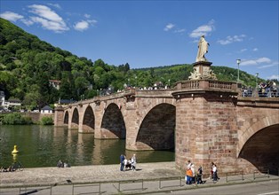 Old bridge on the Neckar river, Heidelberg, Baden-Wuerttemberg, Germany, Europe