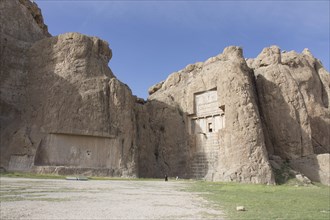 View of the Naqsh-e Rostam, the burial site of the Persian great kings, near Persepolis, on
