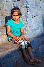A portrait of young Indian girl, Jodhpur, Rajasthan, India, Asia