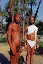 Jain monk and novice, digambar sect, Rajasthan, India, Asia