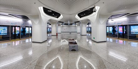 Chengdu Metro underground station Jincheng Plaza East modern public transport architecture in