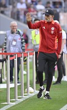 Coach Thomas Tuchel FC Bayern Munich FCB gesture waving to fans, Allianz Arena, Munich, Bavaria,