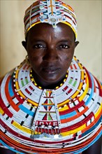 Portrait of a woman from the Samburu tribe, Kenya, Africa