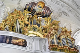 The organ, former monastery church of St. Peter and Paul, Irsee monastery or abbey, former