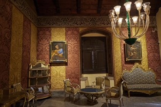 Stylish Victorian room with paintings and furniture, interior view, Grand Master's Palace, Knights'