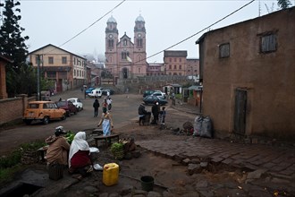 Ambozantany cathedral at Fianarantsoa upper town, Madagascar, Africa