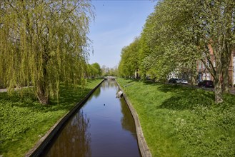 Mittelburggraben in Friedrichstadt, North Friesland district, Schleswig-Holstein, Germany, Europe