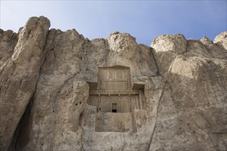 View of the Naqsh-e Rostam, the burial site of the Persian great kings, near Persepolis, on
