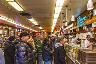 Huge crowds at the famous Katz's Deli in New York City