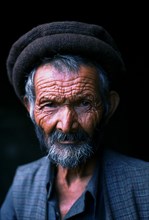 Man suffering from cretinism, mental and physical disability, northern Pakistan